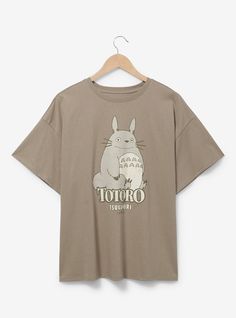 Bring a friendly face to your look with this My Neighbor Totoro-inspired tee! Featuring a portrait of a smiling Totoro above lettering of his name  this shirt is perfect for fans of the Studio Ghibli film.A BoxLunch Exclusive!CottonListed in unisex sizesWash cold with like colors; dry lowDo not iron over printImported Studio Ghibli Shirt, Totoro Shirt, Totoro T Shirt, Studio Ghibli My Neighbor Totoro, Ghibli My Neighbor Totoro, Nerdy Outfits, Women Blouses Fashion, Anime Tees, Her Universe