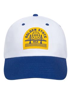 Golden State Dad Hat White/Blue-Culk Cotton Snapback Hat With Sweatband, Collegiate Adjustable Dad Hat For Baseball Season, Collegiate Adjustable Dad Hat With Curved Visor, Collegiate Snapback Hat With Curved Bill, Collegiate Cotton Snapback Hat With Curved Brim, Cotton Adjustable Snapback Hat For Baseball Season, Adjustable Cotton Snapback Hat For Baseball Season, Adjustable Canvas Snapback Trucker Hat, Collegiate Cotton Baseball Cap