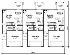 three story house plans with garage and living room