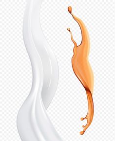 an orange and white liquid splashing into each other on transparent background, hd png