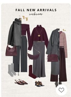 Burgundy Outfit, Colour Combinations Fashion, Belted Sweater, Winter Fashion Outfits Casual, Trendy Fall Outfits, Grey Outfit, Looks Chic, 가을 패션, Autumn Outfit