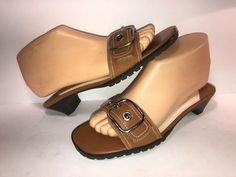 TALBOTS SZ 6 BROWN LEATHER SLIP ON WOMEN MULES PUMPS SHOES WS8-7-2. Condition new Shipped with USP Brown Closed Toe Slip-on Slides, Brown Low Heel Shoes With Leather Footbed, Brown Low Heel Leather Footbed Heels, Brown Mules With Branded Heel Counter For Spring, Brown Slip-on Sandals Medium Width, Brown Slip-on Slides, Brown Leather Sole Slides, Slip-on Fit, Brown Mules For Office Spring Season, Brown Slides With Branded Insole