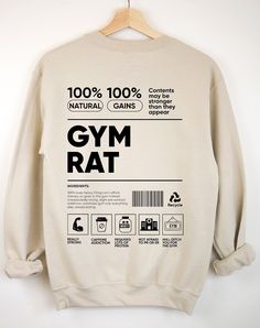 Cheap Gym Tops With Text Print, Trendy Printed T Shirts, Gym Design T Shirt, Gym Hoodie Design, Long Sleeve Cotton Sweatshirt For Gym, Oversized Cotton Sweatshirt For Workout, Gym Merchandise Ideas, Comfortable Fit Long Sleeve Hoodie With Letter Print, Oversized Hooded Gym Top