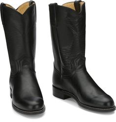 Justin Boots | Cora Black #L3703 Women's Work Boots, Roper Cowboy Boots, Justin Cowboy Boots, Justin Boots Womens, Leather Cowgirl Boots, Womens Work Boots, Roper Boots, Leather Western Boots, Western Boots Women