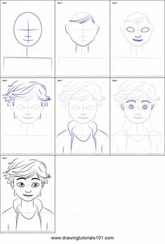 how to draw the faces of people with different facial shapes and hair styles for kids