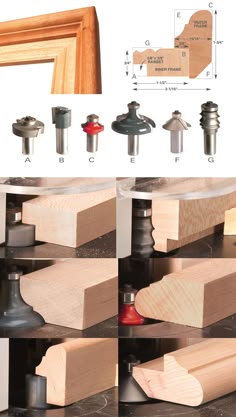 several different types of woodworking tools are shown