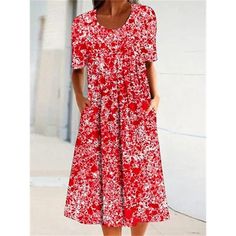 Season:Summer,Spring; Fabric:Polyester; Sleeve Length:Short Sleeve; Look After Me:Machine wash; Gender:Women's; Style:Streetwear,Fashion,Active; Elasticity:Micro-elastic; Occasion:Street,Vacation,Date,Weekend,Outdoor,Going out,Daily; Fit Type:Regular Fit; Dresses Type:Print Dress,Summer Dress; Pattern:Floral; Design:Print,Ruched; Neckline:Crew Neck; Front page:FF; Listing Date:04/03/2023; 2023 Trends:2023; Bust:; Length:; Fit US Size:; Fit UK Size:; Fit EU Size:; Dress Length Type:Midi Dress Petal Sleeve, Baby Hair Clips, Ruffles Fashion, Vestido Casual, Midi Maxi Dress, Woven Dress, Custom Dresses, Boho Floral, Chic Dress