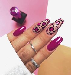 Safari Nails, Trendy Nail Polish, Gold Acrylic Nails, Business Nails, Hard Gel Nails, Teal Nails, Purple Nail Art, Leopard Print Nails