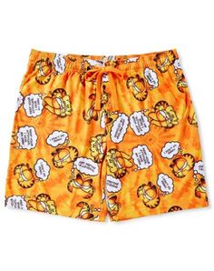 Get comfy as you relax in this funny Garfield lounge shorts! Whether you wear them around the house or as part of an outfit, Garfield's sayings are sure to make you smile! Officially licensed Drawstring closure Material: Polyester, spandex Care: Machine wash; tumble dry low Imported Funny Garfield, Fat Orange Cat, Cute Pajama Sets, Fashion Bottoms, Cute Pajamas, Buy Buy, Lounge Shorts