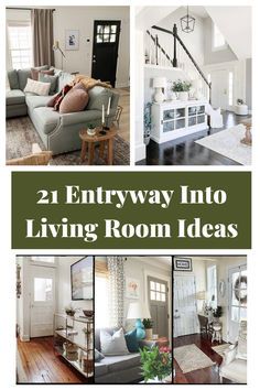 the front cover of this book features pictures of living room furniture and accessories, as well as an entryway