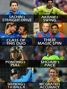 the different types of cricket players with their names and numbers on each player's chest