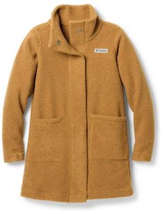 Columbia Panorama Long Jacket - Women's | REI Co-op Everyday Fleece-lined Outerwear For Fall, Fall Outdoor Outerwear With Button Closure, Cozy Brown Outerwear With Button Closure, Cozy Brown Everyday Outerwear, Cozy Fleece Jacket For Fall Outdoor Activities, Cozy Fleece Jacket For Fall Outdoor Use, Hooded Outerwear For Everyday Fall, Everyday Winter Outerwear With Fleece Lining, Brown Hooded Outerwear For Everyday