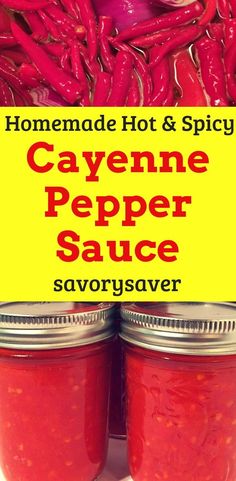 homemade hot and spicy cayenne pepper sauce with savory saver on the side