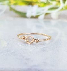 Wire Wrapped Diamond Ring, Wedding Band Diamond Ring, Diamond Engagement, Band Engagement Ring, Gold Filled 14k Ring, Modern Gold Ring, Rose Gold 14k Gold Crystal Birthstone Ring For Wedding, Rose Gold Hoop Rings For Anniversary, Adjustable Gold Topaz Ring For Anniversary, Dainty Gold Topaz Ring For Wedding, Adjustable Wedding Rings With Single Diamond, Adjustable Rose Cut Diamond Crystal Ring For Promise, Adjustable Crystal Ring With Rose Cut Diamonds For Promise, Adjustable Solitaire Crystal Ring For Wedding, Adjustable Crystal Ring With Rose Cut Diamonds