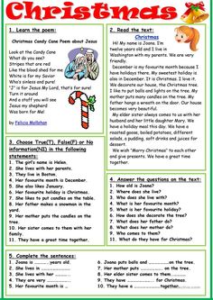 christmas worksheet with pictures and words to help students learn how to read it