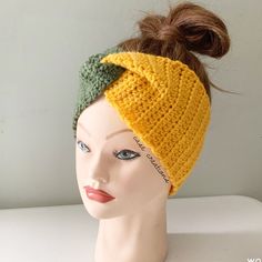 This Handmade Crochet Headband Is Perfect For Staying Warm In The Winter Months. The Color Block Design Features Yellow & Green Hues. The Lightweight And Breathable Material Makes It Ideal For Outdoor Activities Such As Travel, Activewear, And Casual Wear. New Without Tags. The Stretchy And Packable Fabric Ensures A Comfortable Fit For Both Adult And Teen Sizes. This Headband Is Made In The United States And Is Crocheted With Acrylic Yarn. It's A Great Accessory To Add To Your Winter Wardrobe An Cheap Yarn Headband One Size Fits Most, Loom Headband Ear Warmers, C2c Crochet Headband, Circle Loom Headband Ear Warmers, Crochet Adult Headband, Adjustable Yellow Headband For Summer, Yellow Summer Headband, Twisted Ear Warmer, Paris Hat