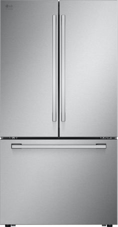 a stainless steel refrigerator freezer with two doors