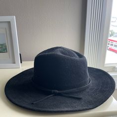 Black Rancher Hat In “Nubby” Material From Wyeth From Anthropologie. Sold Out Online. Nwt, Never Worn. Packable & Breathable. Happy To Provide Measurements On Request! Paper Boy Hat, Purple Braids, Straw Panama Hat, Straw Visor, Wool Fedora Hat, Black Fedora, Rancher Hat, Boater Hat, Wool Fedora