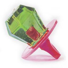 a drawing of a pink and green object