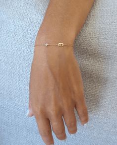 Initial Gold Bracelet, Dainty Initial Bracelet, Dainty Gold Bracelet Classy, Gold Initial Bracelet, Dainty White Gold Name Bracelet, Personalized Dainty Yellow Gold Diamond Bracelet, Dainty 14k Gold Name Bracelet, Personalized 14k Gold Diamond Bracelet As Gift, Dainty Personalized Diamond Bracelet For Gift