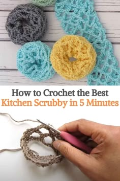 how to crochet the best kitchen scrubby in 5 minutes