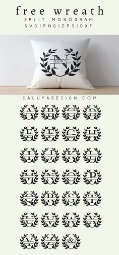 the font and numbers for this pillow cover are all hand drawn in black on white