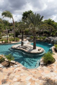 StoneScapes Regular Pebbles Aqua Blue | NPT Pool Finishes House With Palm Trees, Backyard Pool Ideas, Deck Piscina, Big Pools, Pool Finishes