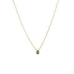 Make them all green with envy in our Emerald Tiny Teardrop Necklace. This beauty is perfect for layering with any of our other necklaces or on its own. Green Pendant Necklace For Everyday Wear, Everyday Green Pendant Necklace, Green Delicate Chain Jewelry For Everyday, Elegant Green May Birthstone Chain Necklace, Elegant Green Charm Necklace With Delicate Chain, Elegant Green Birthstone Necklace With Delicate Chain, Green Teardrop Jewelry With Delicate Chain, Dainty Green Teardrop Pendant Jewelry, Green Pendant Necklace With Delicate Chain