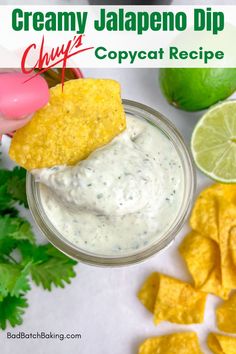 Best Copycat Recipe Chuy's Creamy Jalapeno Dip Chewy Dip, Creamy Jalapeno Dip Chuys, Chuys Jalapeno Dip, Chuys Dip, Chuys Creamy Jalapeno, Creamy Jalapeno Dip, Jalapeño Dip, Crispy Honey Chicken, Batch Baking