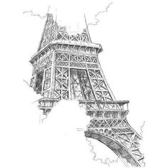 a drawing of the eiffel tower