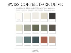 the color scheme for swiss coffee, dark olive