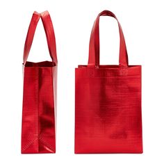 Our set of 20 metallic red tote bags will ensure your next shopping trip will be a breeze. Each shoulder tote bag measures approximately 10 x 8 x 4 inches and has a reinforced bottom to ensure contents remain safely inside while in transport. The fabric tote bags are also ideal as bridesmaid gift bags and metallic favor gift bags for birthday parties, weddings, baby showers, and trade shows. Simply fold these reusable tote bags flat after use for convenient and easy storage in your car, home, or Red Reusable Shopping Bag, Eco-friendly Red Reusable Bag, Red Reusable Bag For Daily Use, Eco-friendly Red Gift Bag, Eco-friendly Red Shopping Bag, Red Recyclable Bags For Everyday Use, Red Bags With Reinforced Handles For Everyday Use, Red Rectangular Bag With Reinforced Handles, Bridesmaid Gift Bags