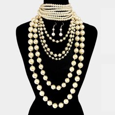 Style No : [348882] Pn6018-G-C-2neck Color : Gold, Cream Theme : Pearl Choker Size : 2" H, 12" + 3" L Necklace Size : 18" + 2" L Decor Size : 10" L 2 Pcs - Pearl Choker & 5 Layered Pearl Armor Bib Necklace Chain Armor, Pink Shell Necklace, Pearl Bib Necklace, Armor Vest, Agate Stone Necklace, Layered Choker Necklace, Pearl Drop Necklace, Mini Necklace, Crystal Choker Necklace