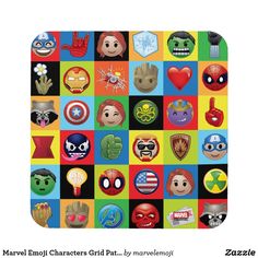 an image of many different characters on a square tile pattern with the words,'marvelous characters grid part - by - mandeli '