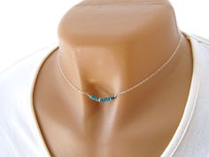 Genuine Minimalist Turquoise Necklace wife gift for her -  11th anniversary Turquoise is a typical gift for the 11th anniversary - Give her this dainty genuine turquoise necklace -tiny faceted rondelle beads on a dainty sterling silver chain.  14 carat gold chain also available.  Choose 16 or 18 inches. Great gift for wife, bridesmaids, women, sister, sweet 16, Quinceanera. These stones have a lot of sparkle, so the necklaces easily dresses up for evening wear. The simplicity also is perfect for everyday use. Materials: Sterling silver or gold fill chain - 16 or 18 inches Turquoise gemstones Your purchase will arrive with a Marty White card in a lovely decorative bag, all wrapped in a tissue paper and bubble wrap packaging. **Mark my shop as a favorite for updates on new items ** Facebook: Real Turquoise Jewelry, 11th Anniversary Gifts, Blue Gemstone Necklace, 11th Anniversary, Anniversary Gift For Wife, Real Turquoise, Jewelry Minimalist, Necklace Turquoise, Victorian Rings