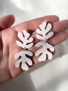 POLYMER CLAY EARRINGS Matisse Brown-speckled White - Etsy White Resin Pierced Earrings, Handmade White Leaf-shaped Earrings, White Leaf-shaped Earrings With Ear Wire, White Leaf-shaped Jewelry Gift, Outfits Europa, Eye Makeup Images, Clay Inspo, Earring Inspo, Earring Inspiration