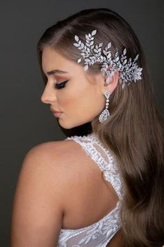 Buy NIKA Swarovski Bridal Hair Wings, Wedding Hair Wings, Wedding Hair Accessories Online | Ellee Couture Boutique Wedding Headpiece Side Hair, Wedding Hair Accessories Headpieces, Head Wings, Hair Wings, Wedding Headpieces, Gold Hair Comb, Bridal Hair Inspiration, Bride Headpiece, Rose Gold Bridal