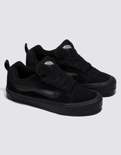 VANS Knu Skool Shoes Vans Skate Shoes With Cushioned Footbed, Vans Skate Shoes With Cushioned Footbed And Round Toe, Vans Synthetic Round Toe Skate Shoes, Chunky Vans, Trendy Vans, All Black Vans, Pretty Sneakers, Flannel Sweatshirt, Pretty Shoes Sneakers