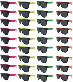 Neon Sunglasses 200 Pieces \ Assorted Cool Colors Neon Sunglasses Party Favors Party Pack Wholesale Bulk Pack for Adults Kids Assorted Cool Colors Neon Sunglasses-Graduation-Mardi-Gras-New Years-Birthdays. 200 Per order-You get 200 Awesome NEON SUNGLASSES for each order. FITS KIDS AND ADULTS- Fits most kids children and average-size adults. Our NEON SUNGLASSES measure 5.5 Inches. ASSORTED COLORS--Each Neon Sunglasses Party Pack will come with at least 4 different cool neon colors but we can't guarantee which colors. GUARANTEED-If you don't like our neon sunglasses, which we are sure you will, for any reason just send them back to us, no questions asked for a full refund. Great for Mardi Gras, Birthdays, Graduation Parties, Summer Parties, Vacation sunglasses, Memorial Day, Bachelor and Bac Graduation Sunglasses, Sunglasses Party Favor, Vacation Sunglasses, Sunglasses Party, Neon Sunglasses, Novelty Sunglasses, Kids Graduation, 30th Bday, Packing Kids