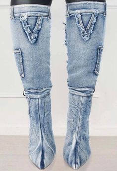 Pointy Toe Slip On Stiletto Heel Pockets Cushioned Insole Boot Height: Approximately 19 Inches Heel Height: Approximately 4'5 Inches True to size Best paired with the Shayla Denim Bomber Jacket