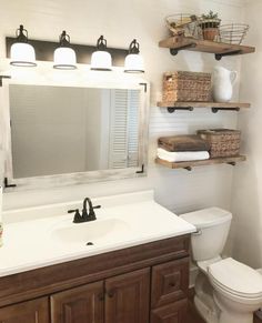 the bathroom is clean and ready to be used as a guest room or family room