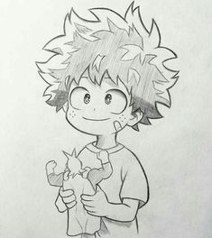 a drawing of a boy holding a cat and looking at something in his hand with the caption's name on it