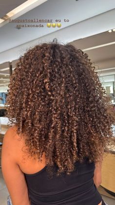 Dark Brown Highlights Curly Hair, Warm Brown Curly Hair, Honey Brown Balayage Curly Hair, Chocolate Highlights On Dark Hair, Chocolate Brown Curly Hair, Light Brown Curly Hair, Curly 3c, Curly Balayage Hair, Natural Hair Highlights