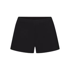 SOFT LOUNGE LOOSE SHORT | ONYX Black Shorts For Loungewear With Short Inseam, Black Lounge Shorts With Short Inseam, Black Lounge Shorts, Black Cozy Shorts, Black High-waisted Lounge Shorts, Black Bottoms With Built-in Shorts For Loungewear, Black Lounge, Rib Fabric, Loose Shorts