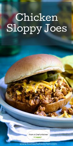 Ground Chicken Sloppy Joes are a healthy and Southwestern-inspired take on the classic American sandwich that's perfect for a weeknight dinner. The zesty and from-scratch filling is both easy to make and freezer-friendly! Ground Chicken Sloppy Joes, American Sandwich, Chicken Sloppy Joes, Tailgating Recipes, Savory Chicken, Sloppy Joe, Turkey Dinner