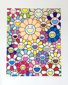 Takashi Murakami - Field of flowers, 2020 - Pinto Gallery Little Flower Painting, Painting Yellow, Field Of Flowers, Takashi Murakami, Other Colors, Flower Painting, Pink Purple, Purple, For Sale