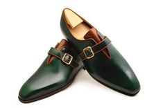 Men's Green Color Single Monks Shoes - Straps Patent Shoes - Men's Dress Shoes - Dress Strap Oxford Single Buckle Shoes sold by LeatherWear2016 on Storenvy Men Trendy Fashion, Ascot Shoes, Quality Leather Boots, Monk Shoes, Men Dress Shoes, Custom Design Shoes, Gentleman Shoes, Handmade Boot, Bespoke Shoes