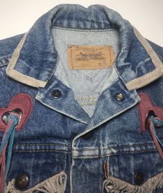 "Upscale denim jacket,Labeled sz 6 /True vintage please pay attention to measurements/pit to pit 13\"/pit to wrist 10 1/2\"/length (shoulder to bottom) 16\"/Smoke free environment(134)" Vintage Blue Denim Vest For Fall, Retro Pre-washed Denim Jacket, Vintage Blue Pre-washed Denim Jacket, Vintage Distressed Denim Blue Jacket, Vintage Washed Denim Jacket, Vintage Denim Vest With Button Closure, Vintage Denim Jacket With Button Closure For Streetwear, Vintage Distressed Denim Vest For Fall, Vintage Blue Reworked Denim Jacket