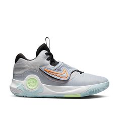 the nike zoom basketball shoe in grey and orange