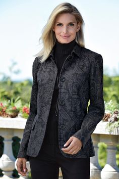 Paisley Wool Blazer: Classic Women’s Clothing from #ChadwicksofBoston $69.99 Grey Tweed Blazer, Classic Clothing, Suede Blazer, Grey Tweed, Boyfriend Blazer, Corduroy Blazer, Tweed Blazer, Blue Paisley